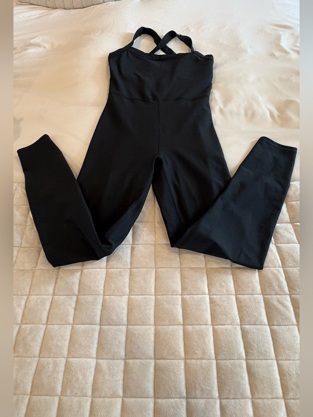 Abercrombie YPB sculptLUX Crossback Onesie Jumpsuit Black Great Condition Size S